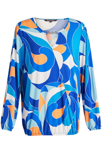 Long Sleeve Geo Swirl Wrap Top