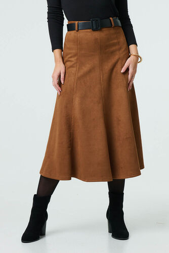 Izabel London – Belt Detail A-Line Maxi Skirt