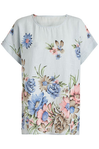Short Sleeve Floral Design Top