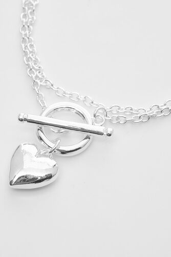 Heart Chain T-Bar Necklace
