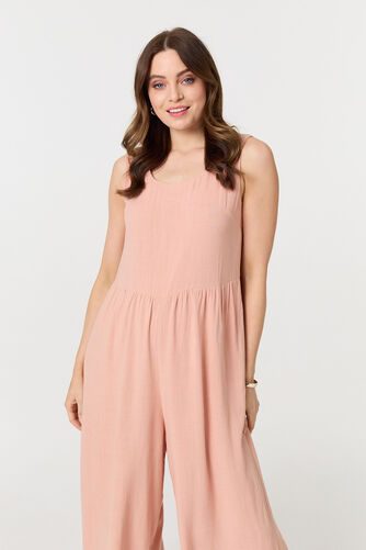 Izabel London – Relaxed Sleeveless Wide Crop Jumpsuit