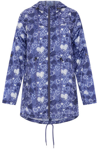 Scribble Heart Print Pac-A-Mac