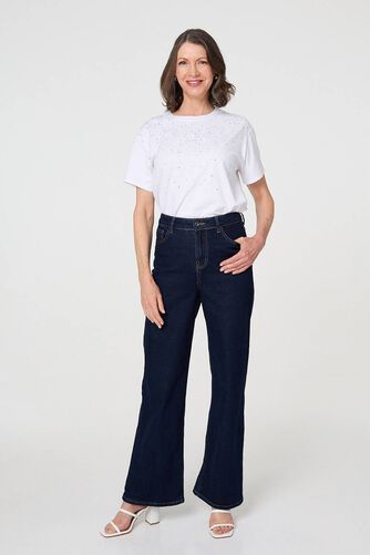 Izabel London – Sparkly Star Print Short Sleeve T-Shirt