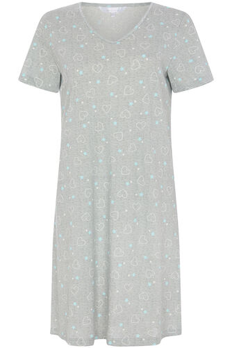 Heart Print V-Neck Nightdress