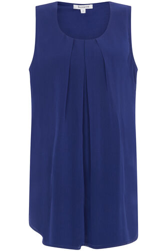 Pleat Front Double Layer Blouse