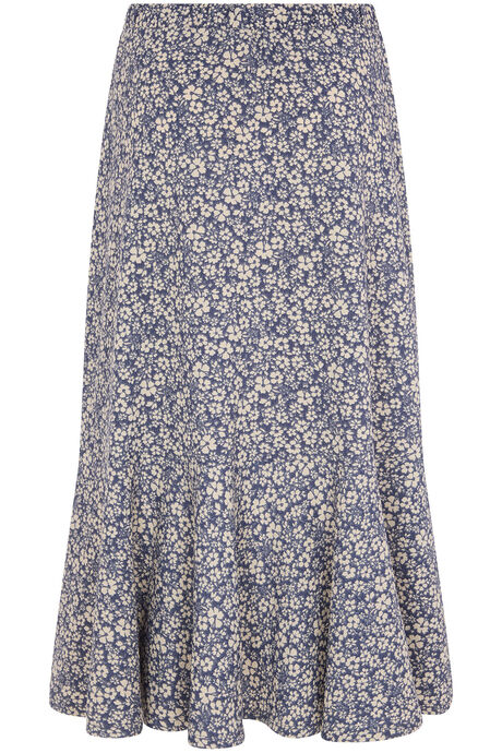 Floral Print Crinkle Peplum Skirt