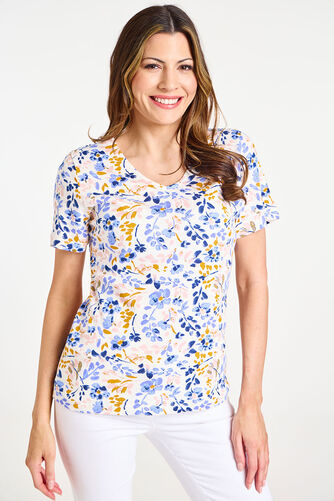 V-Neck Floral Print T-Shirt