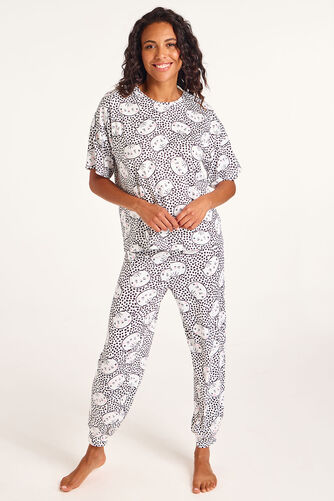 Cat and Spot Print Pyjama Set