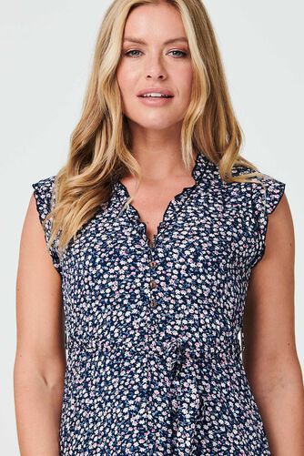 Izabel London - Ditsy Floral Frill Hem Maxi Dress