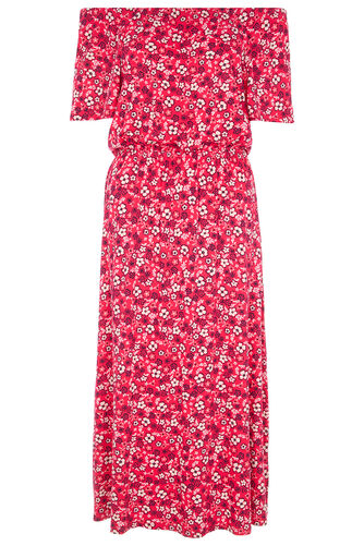 Ditsy Print Jersey Bardot Dress