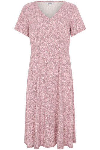 Dash Print Linen Tea Dress