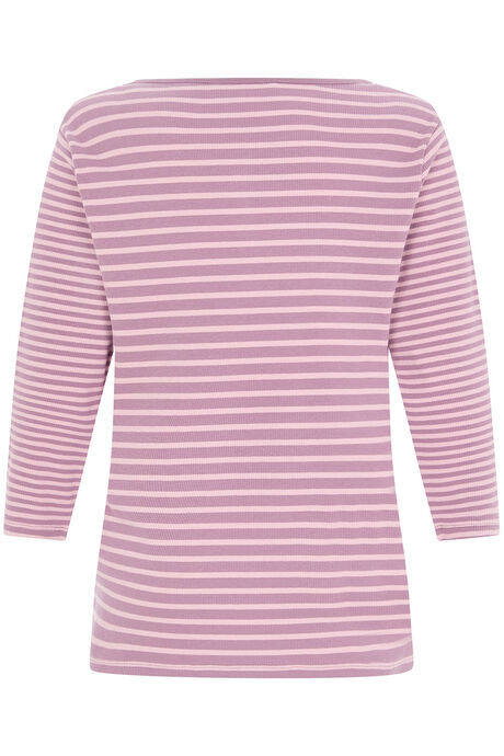 3/4 Sleeve Stripe Rib Top