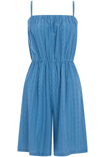 Textured Broderie Bandeau Playsuit