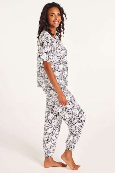 Cat and Spot Print Pyjama Set