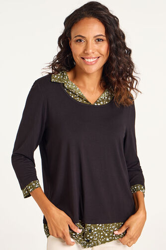 3/4 Sleeve 2 in 1 Top