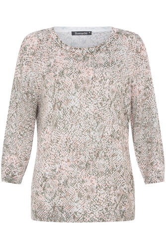 3/4 Sleeve Snake Print Jumper