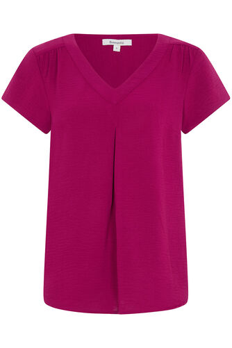 V-Neck Inverted Pleat Plain Top