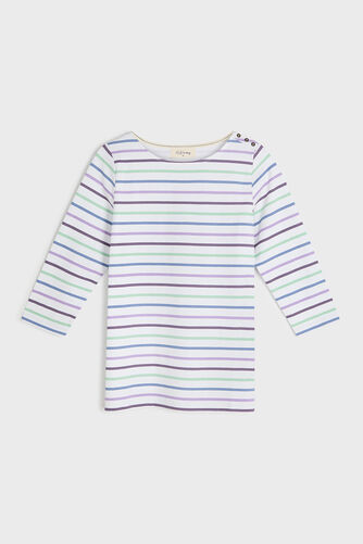 Autonomy –  3/4 Sleeve Stripe Jersey Top