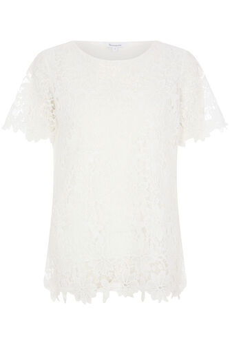 Floral Lace Front Jersey Back Top