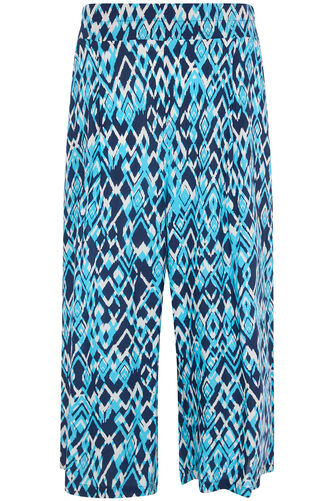 Ikat Print Cropped Trousers