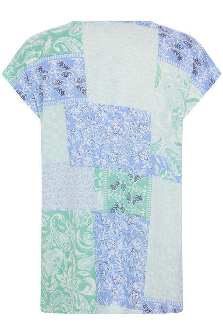 Multi Patchwork Print Button Through Shirt