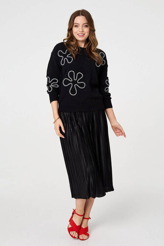 Izabel London – Abstract Textured Long Sleeve Jumper