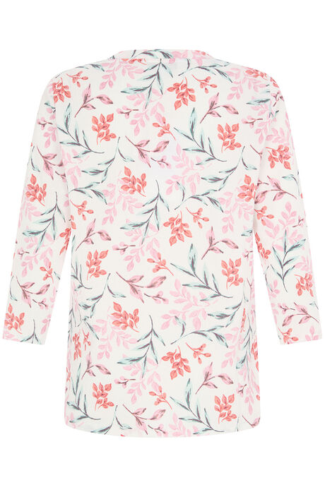 Floral Print Button Through Textured Shirt