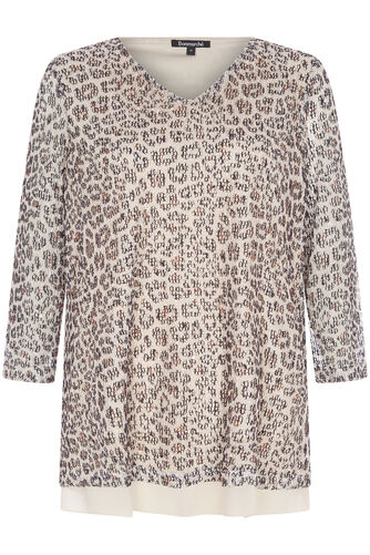 3/4 Sleeve Animal Print Sequin Top