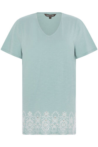 Floral Embroidered Hem Tunic