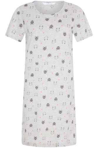 All Over Cat and Heart Nightdress
