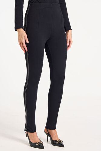 Ponte Leggings with Embellished Trim