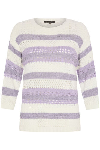 Stripe Lurex Pointelle Jumper