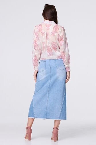 Izabel London – Printed Button Down Tie Front Shirt