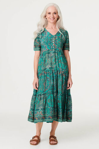 Izabel London - Paisley Short Sleeve Smock Dress