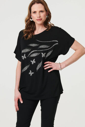 Izabel London – Sparkly Embellished Relaxed T-Shirt