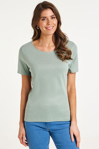 Scoop Neck Plain T-Shirt