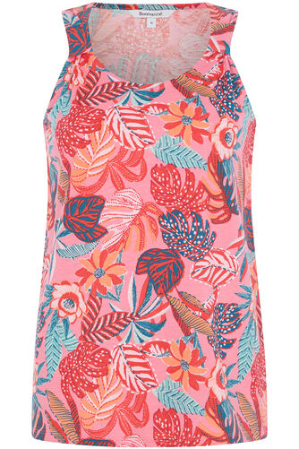 Shoulder Detail Tropical Print Vest