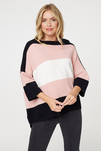 Izabel London – Colour Block Oversized Batwing Top