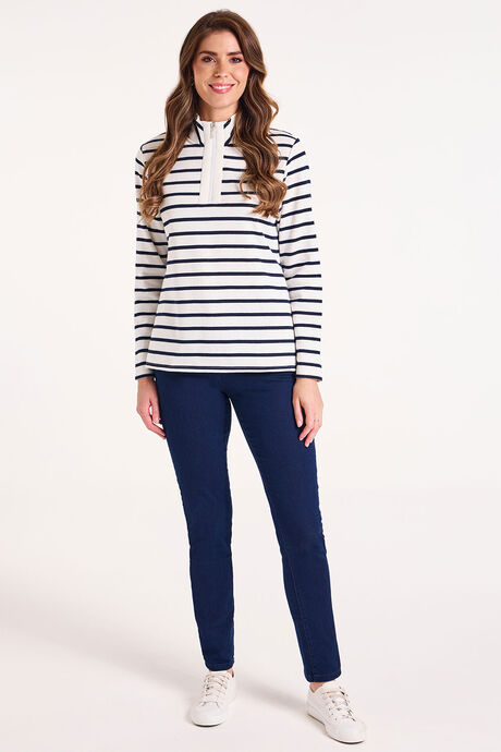 Long Sleeve Stripe 1/4 Zip Sweatshirt