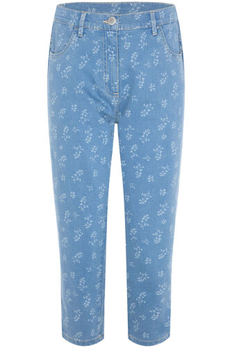 The SARA Printed Cropped Jeans