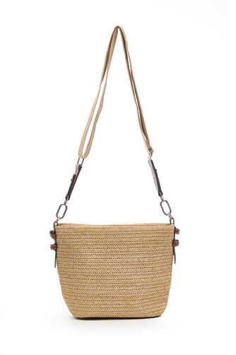 Straw Crossbody Bag with Detachable Strap