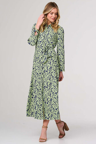Izabel London – Printed Long Sleeve Midi Shirt Dress