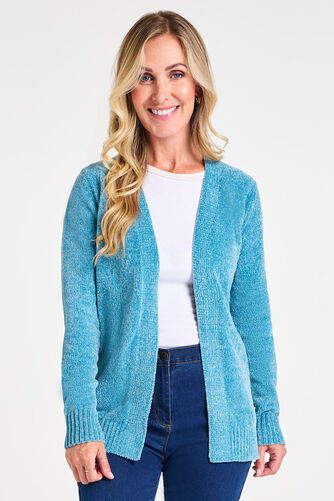 Plain Chenille Knit Cardigan
