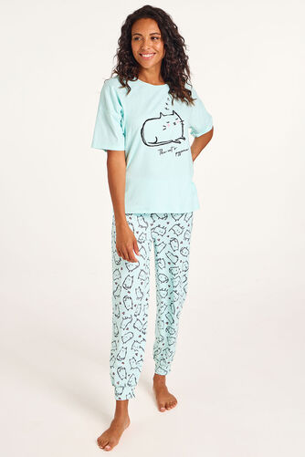 Placement Cat Print Pyjama Set