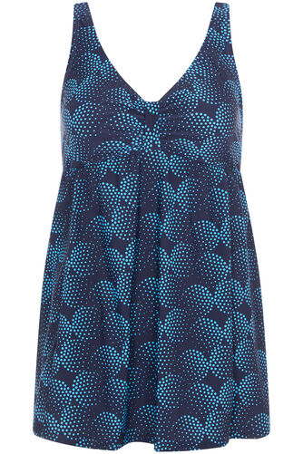 Circle Spot Print Tab Front Swimdress