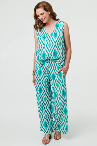 Izabel London – Geo Print Wide Leg High Waist Trousers