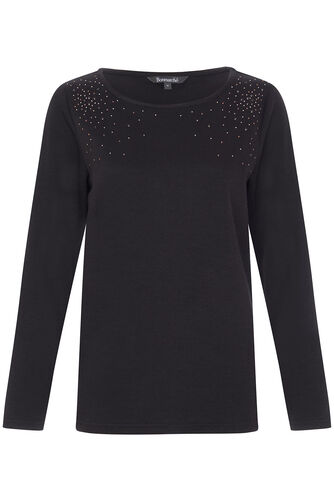 Hotfix Neckline Rib Back Top