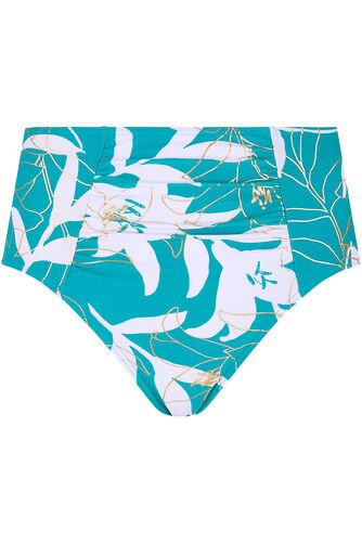 Foil Floral Print High Waist Bikini Brief