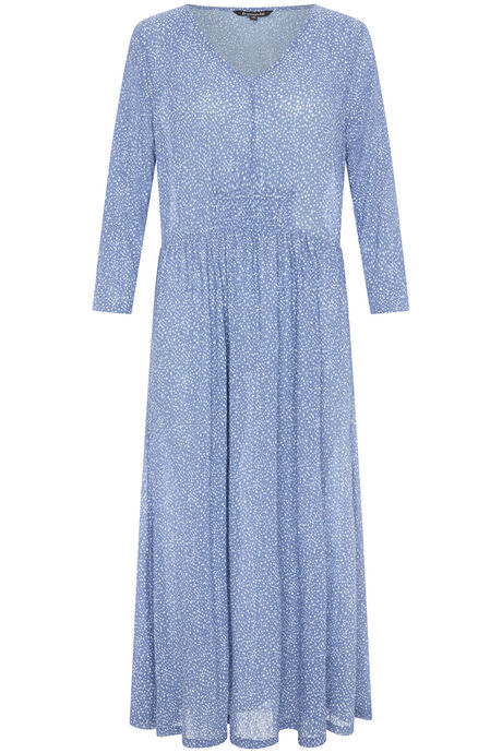 Dash Spot Print Plisse Dress