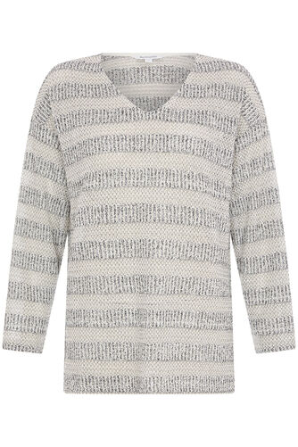 Textured Stripe V-Neck Top